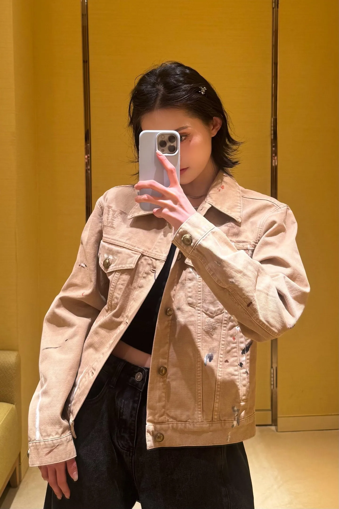 Louis Vuitton/Louis Vuitton splash graffiti suit denim jacket